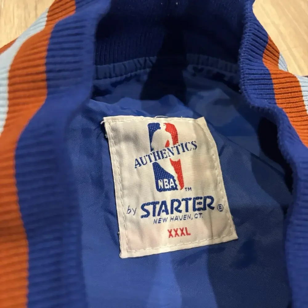 Vintage Starter New York Knicks Satin Jacket Mens 3XL Gold Logo 90s NBA Bomber